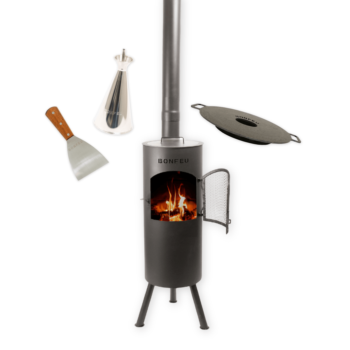 Pack ahorro BonFeu BonGiano LP negro + plancha 40 + aceitera + espátula