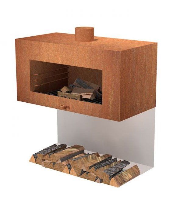 FORNO Chimenea exterior Enok Wall Acero Corten