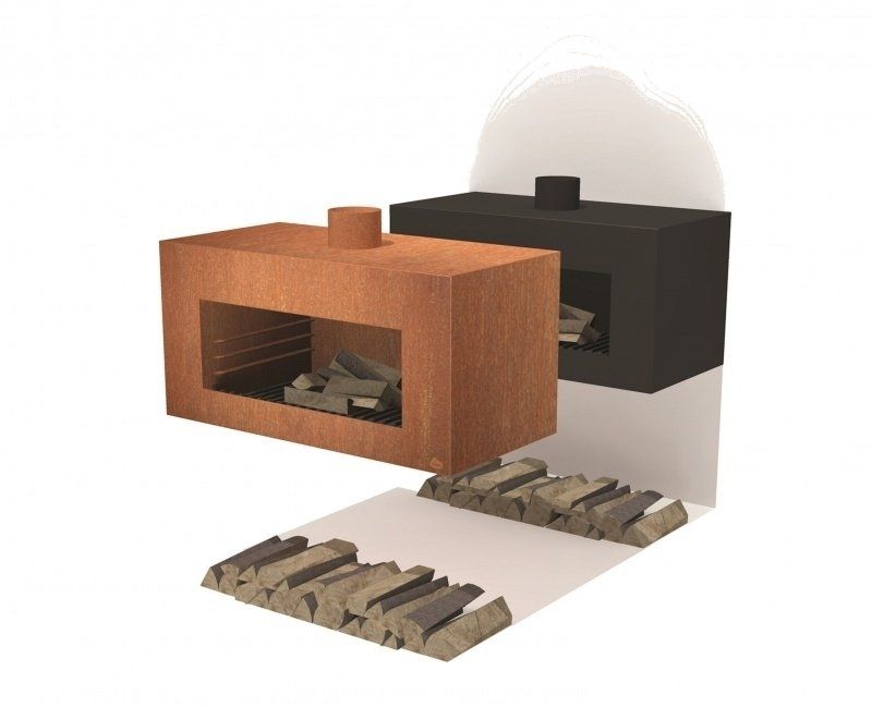 FORNO Chimenea exterior Enok Wall Acero Corten