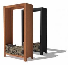 FORNO Almacén de madera Negro (6 dimensiones)