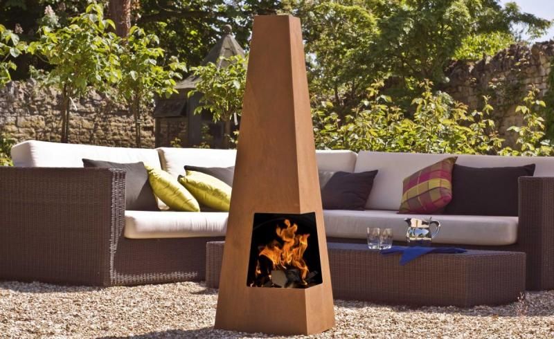 GardenMaxX Chacana Corten chimenea exterior