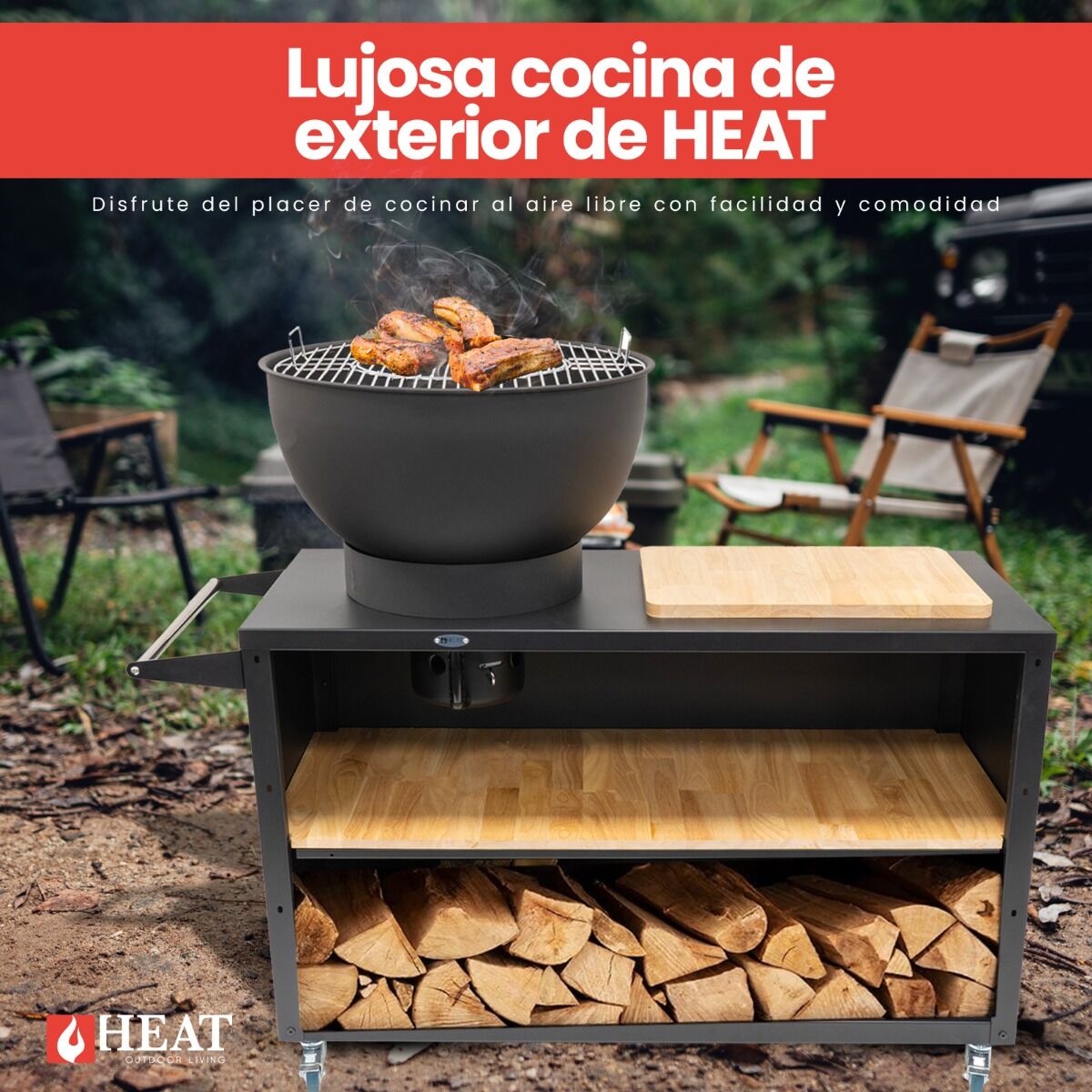 HEAT Trolle Cocina Exterior Negro