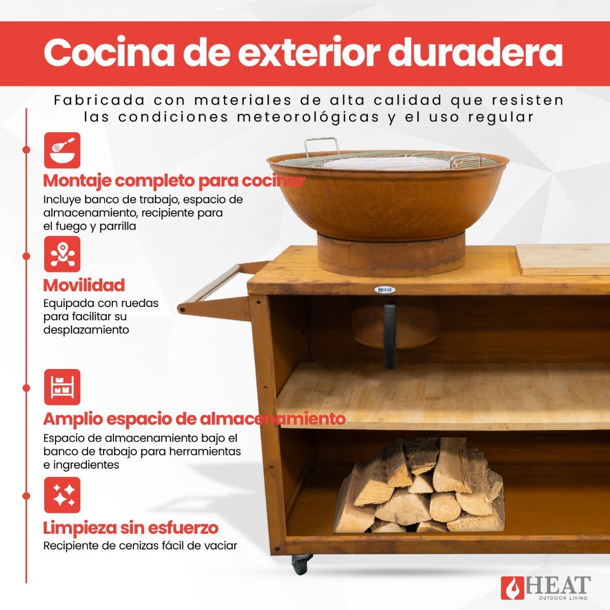 HEAT Trolle Cocina Exterior Óxido