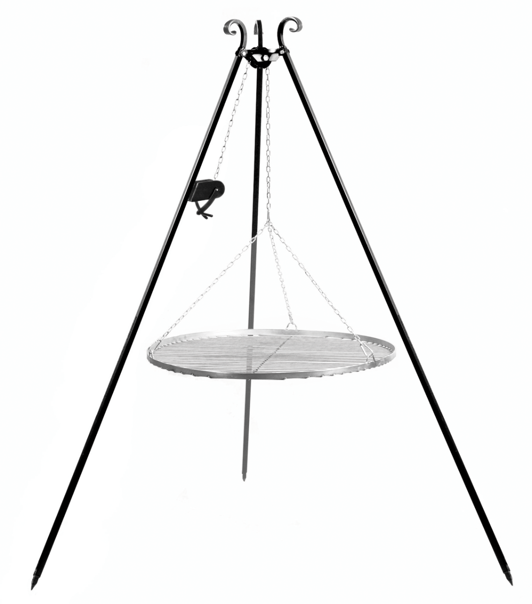 CookKing Trípode 180 cm con rejilla de parrilla + polea
