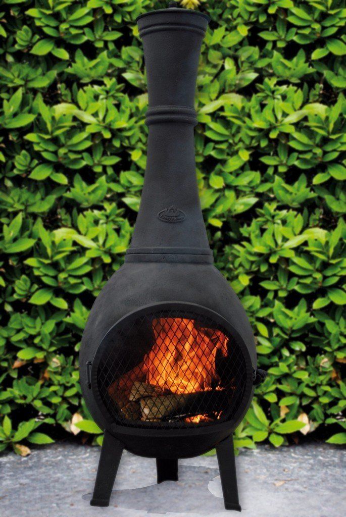Esschert Calentador de Hierro Fundido para Patio (con puerta)