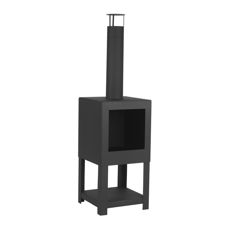 Esschert Chimenea exterior con Leñero Negro