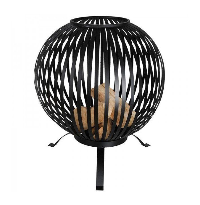 Esschert Cuenco de Fuego Laser Cut Rayas Negro Ø59