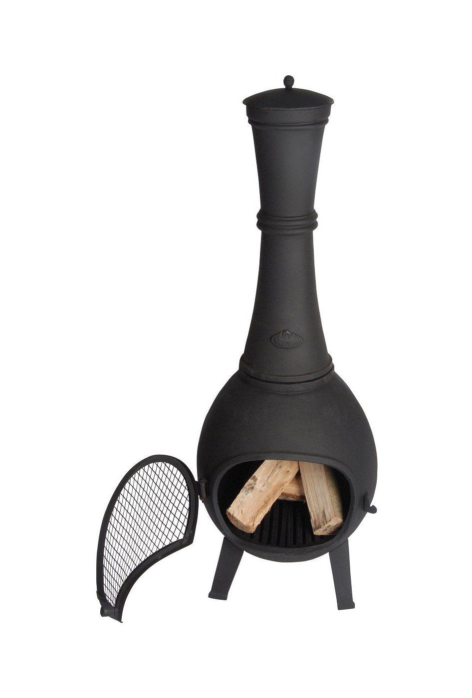 Esschert Calentador de Hierro Fundido para Patio (con puerta)