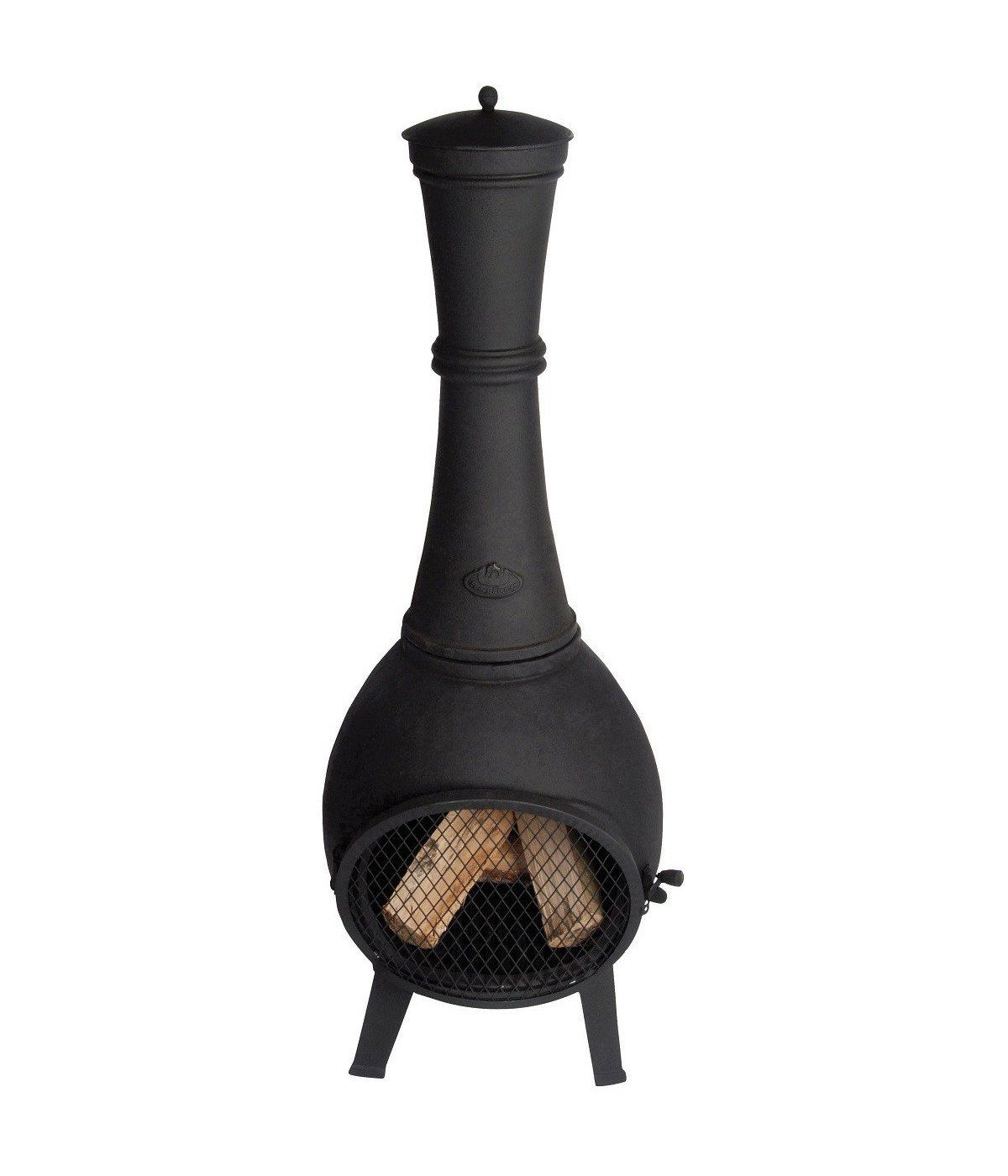Esschert Calentador de Hierro Fundido para Patio (con puerta)