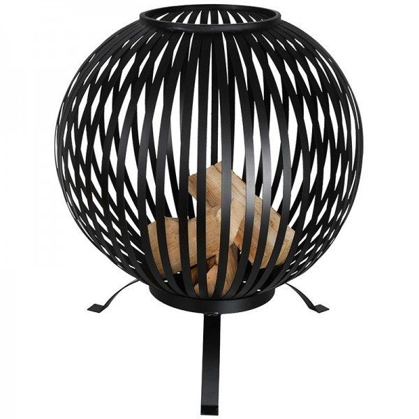 Esschert Cuenco de Fuego Laser Cut Rayas Negro Ø59