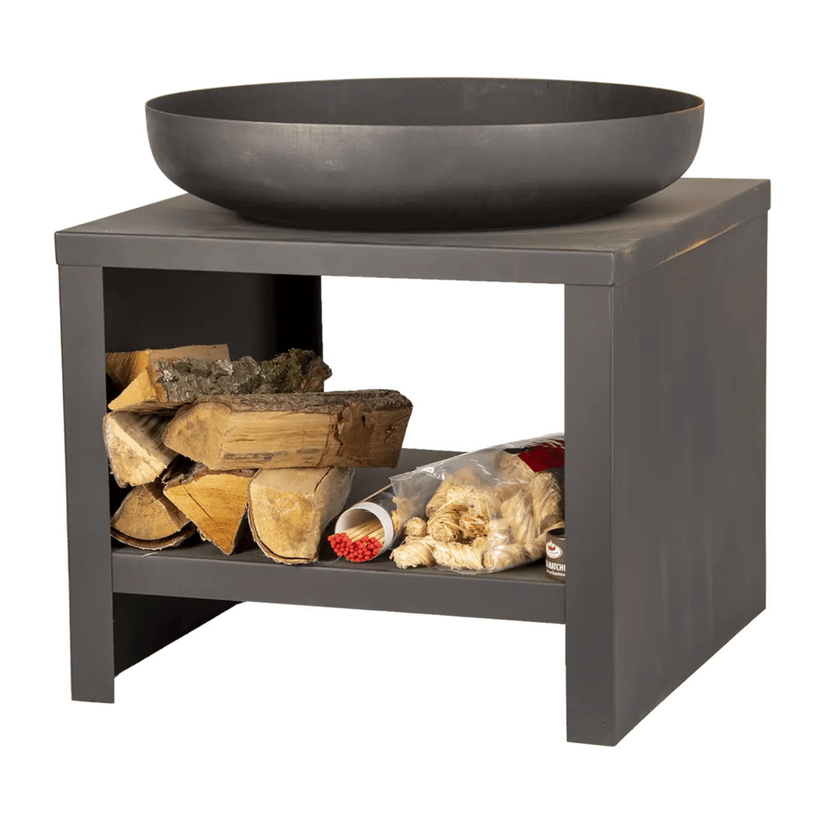 Brasero 60 con leñero negro Esschert Design