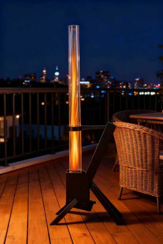 Estufa exterior de pellets Lounge negra Green Flame