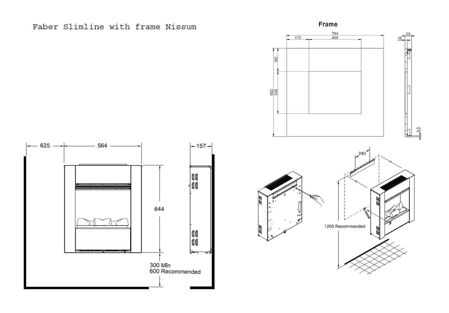 Dimplex Nissum L Aspecto concreto Opti-myst
