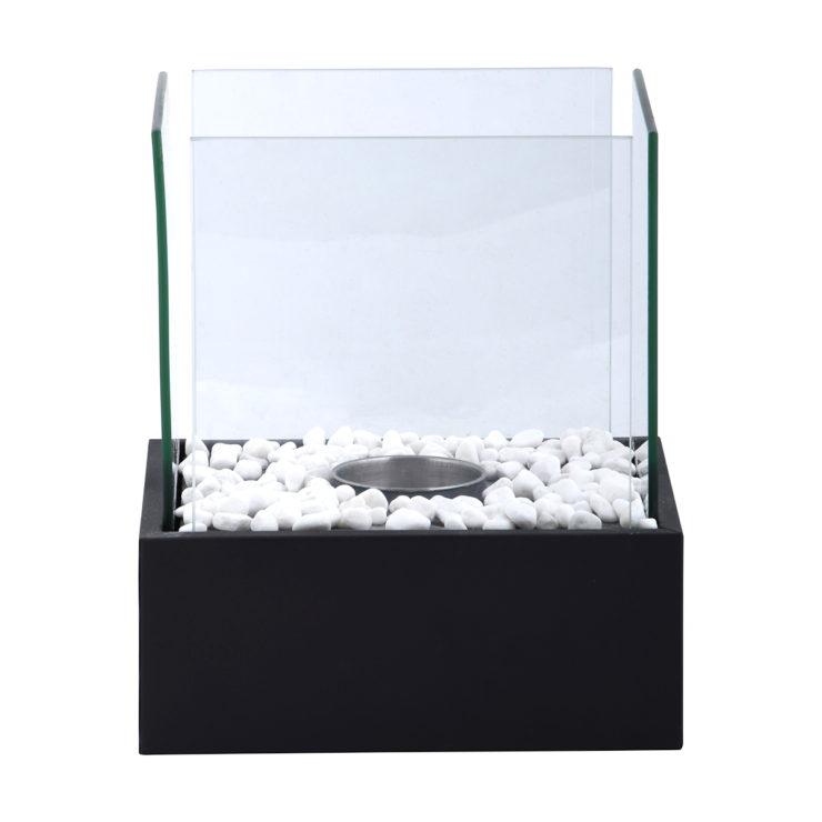 Esschert Chimenea de Mesa de Bioetanol Rectangular Atmósfera Negra