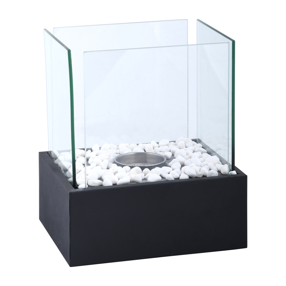 Esschert Chimenea de Mesa de Bioetanol Rectangular Atmósfera Negra