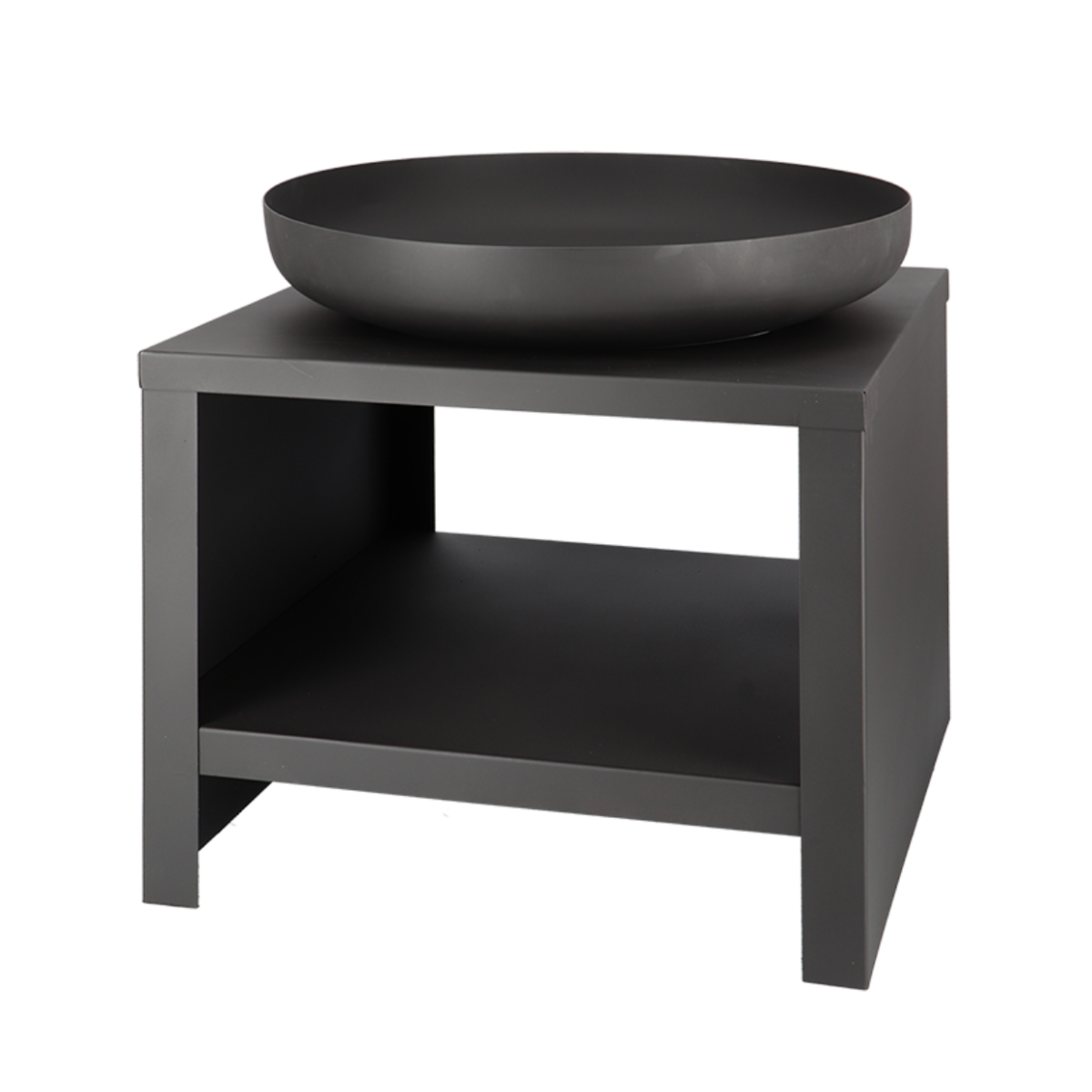 Esschert Cuenco de Fuego con leñero 60 cm Negro