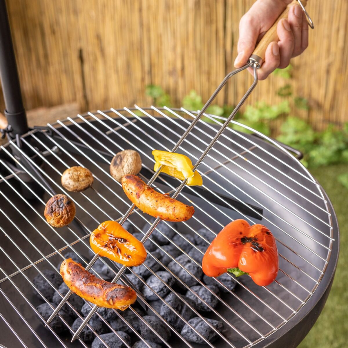 Esschert Brocheta Barbacoa Ancha Doble