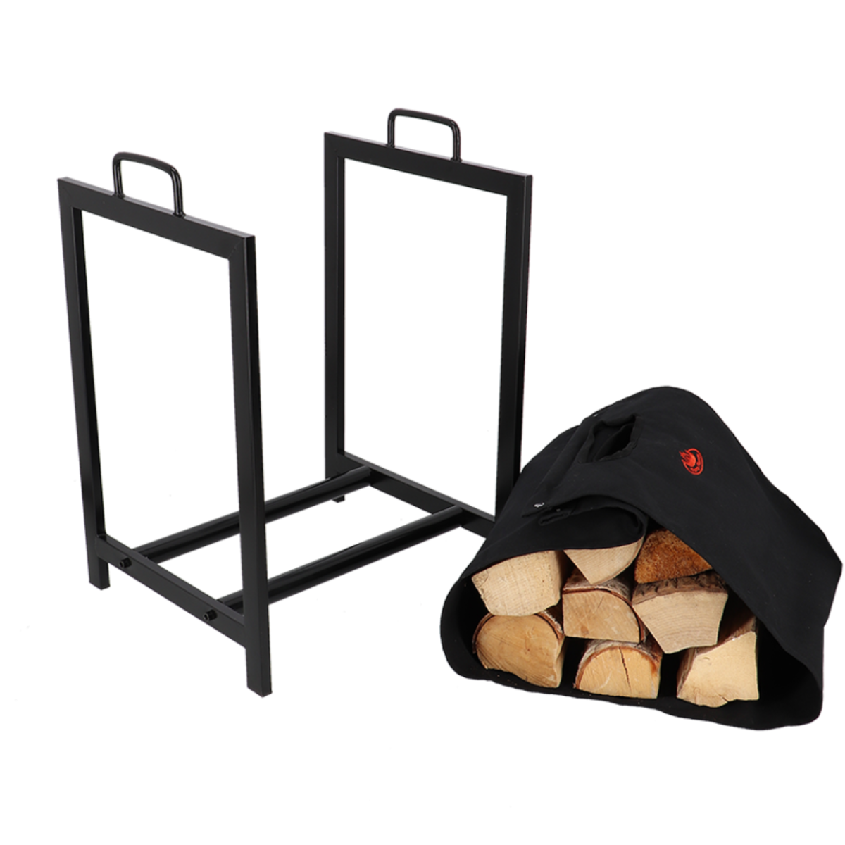 Esschert Bolsa para Bloques de Chimenea Negra con Soporte