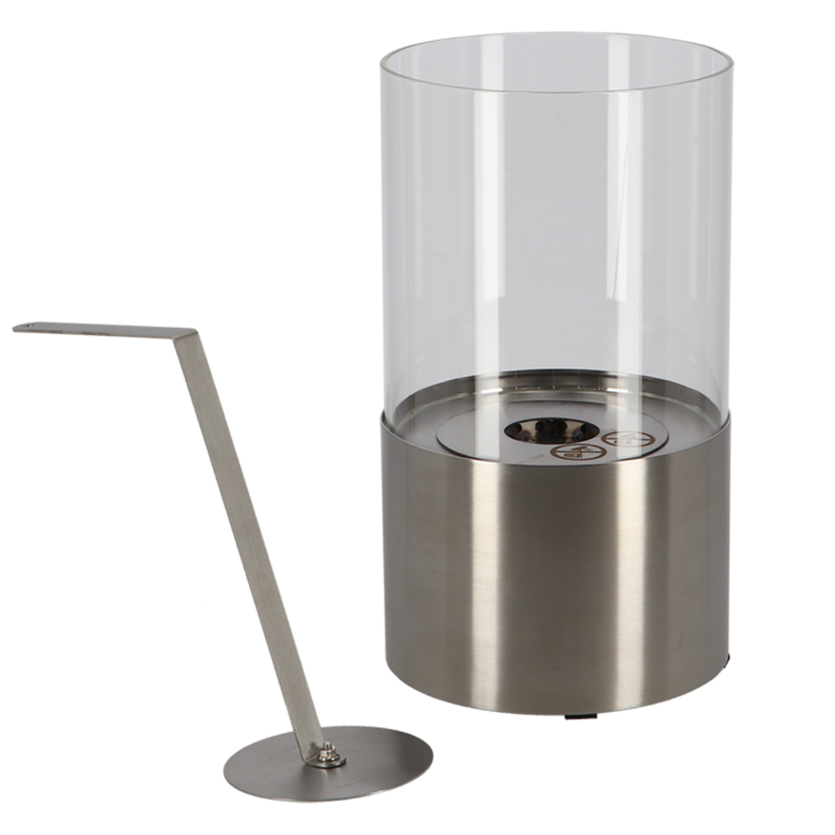 Esschert Chimenea de Mesa de Bioetanol Redonda de Acero Inoxidable