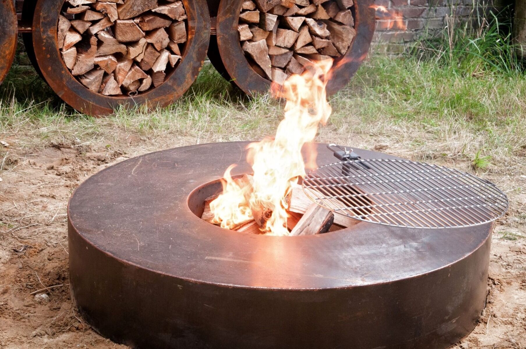 FORNO Mesa de fuego Acero Corten Redondo (Ø125)