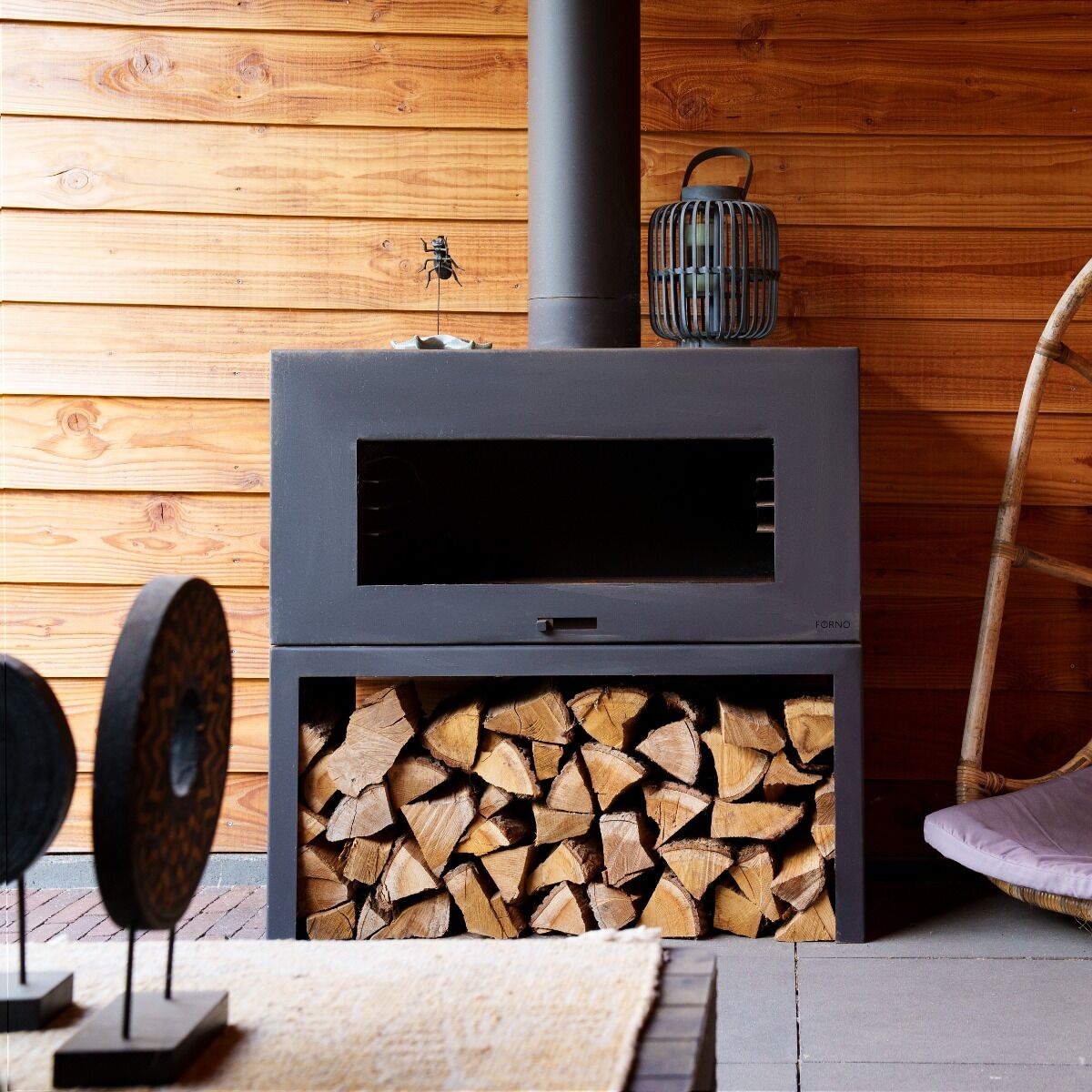FORNO Chimenea exterior Enok Negro