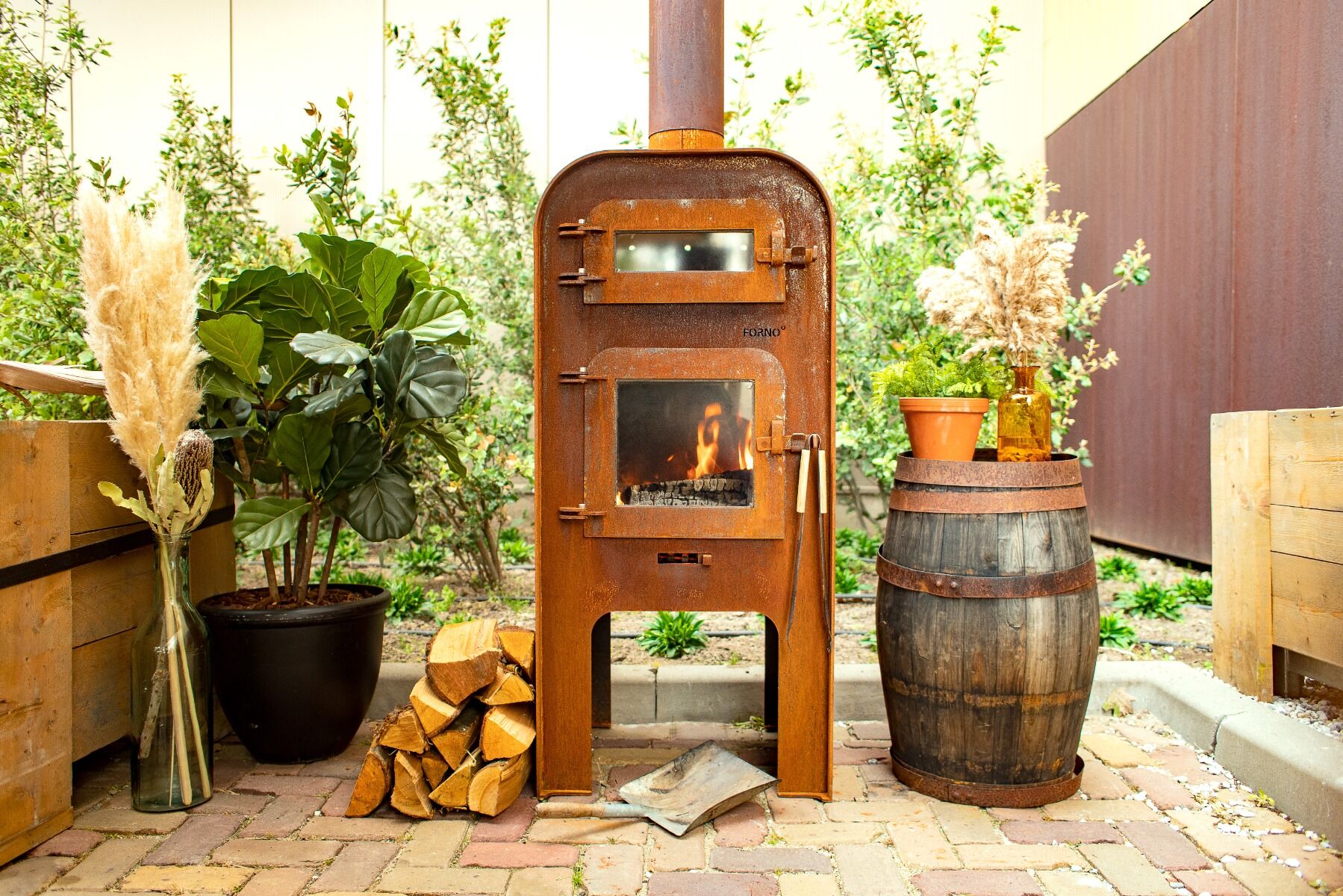 FORNO Chimenea exterior Gap Acero Corten