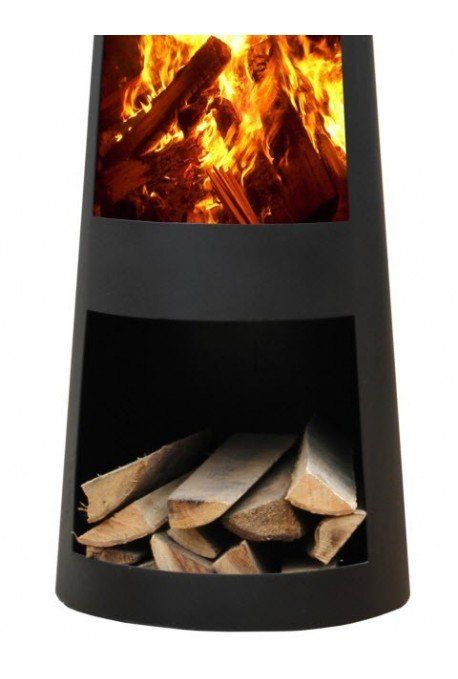 GardenMaxX Rengo negro chimenea exterior