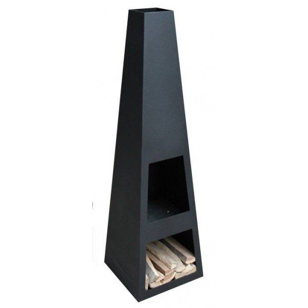 GardenMaxX Vilos negro chimenea exterior