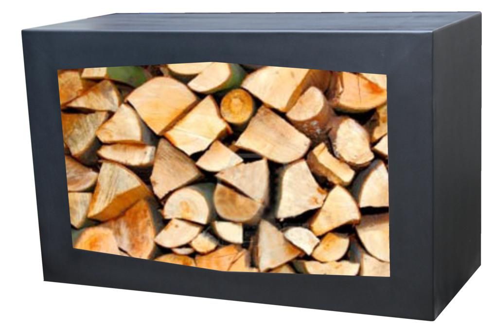 GardenMaxX Woodbox negro Almacenamiento de madera