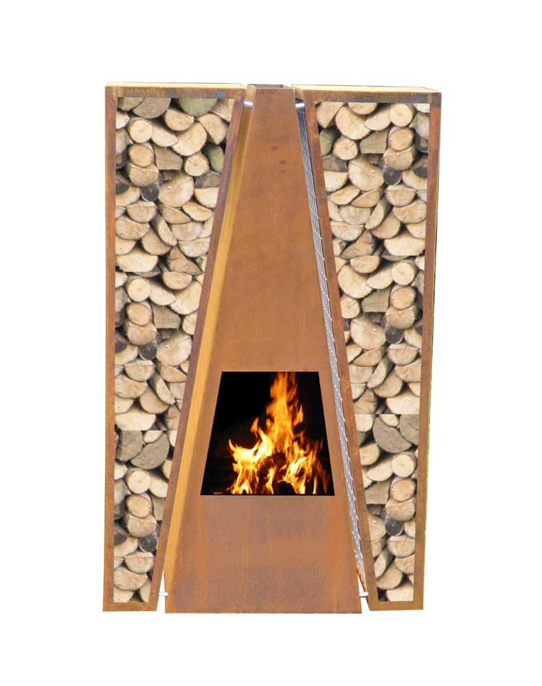 GardenMaxX Maroa Corten chimenea exterior