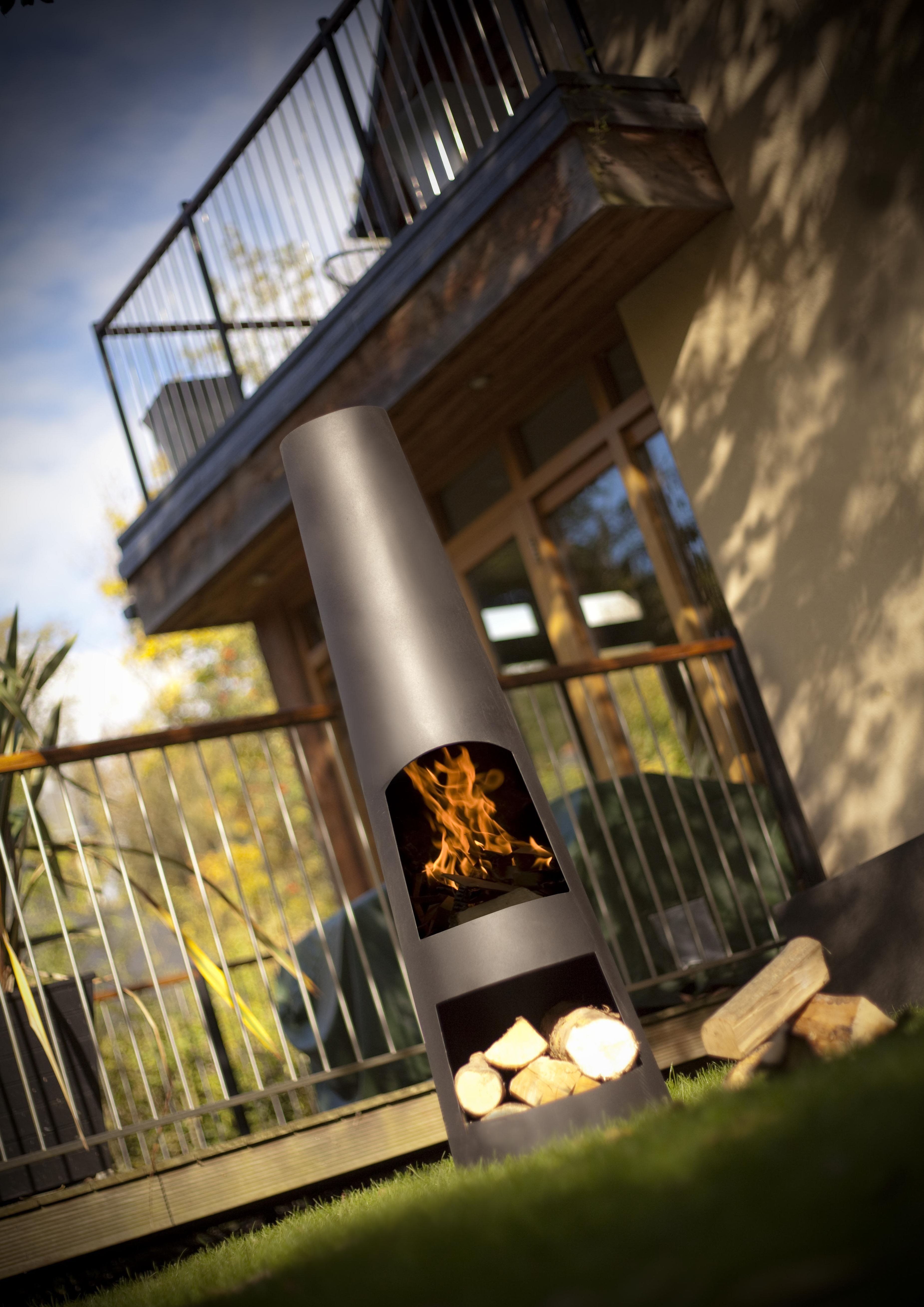 GardenMaxX Rengo negro chimenea exterior