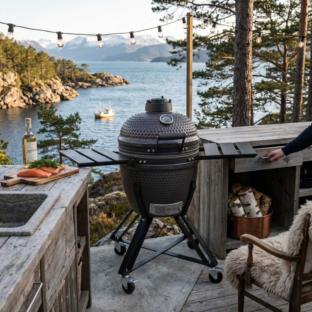 Barbacoa kamado Fyregg 18 marrón HEAT Premium