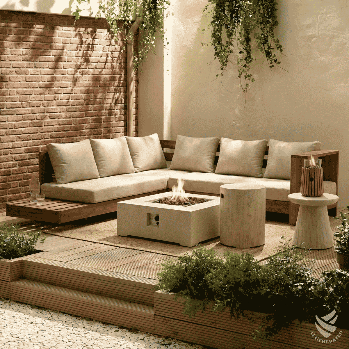 Cubre bombona de gas Round travertino Happy Cocooning