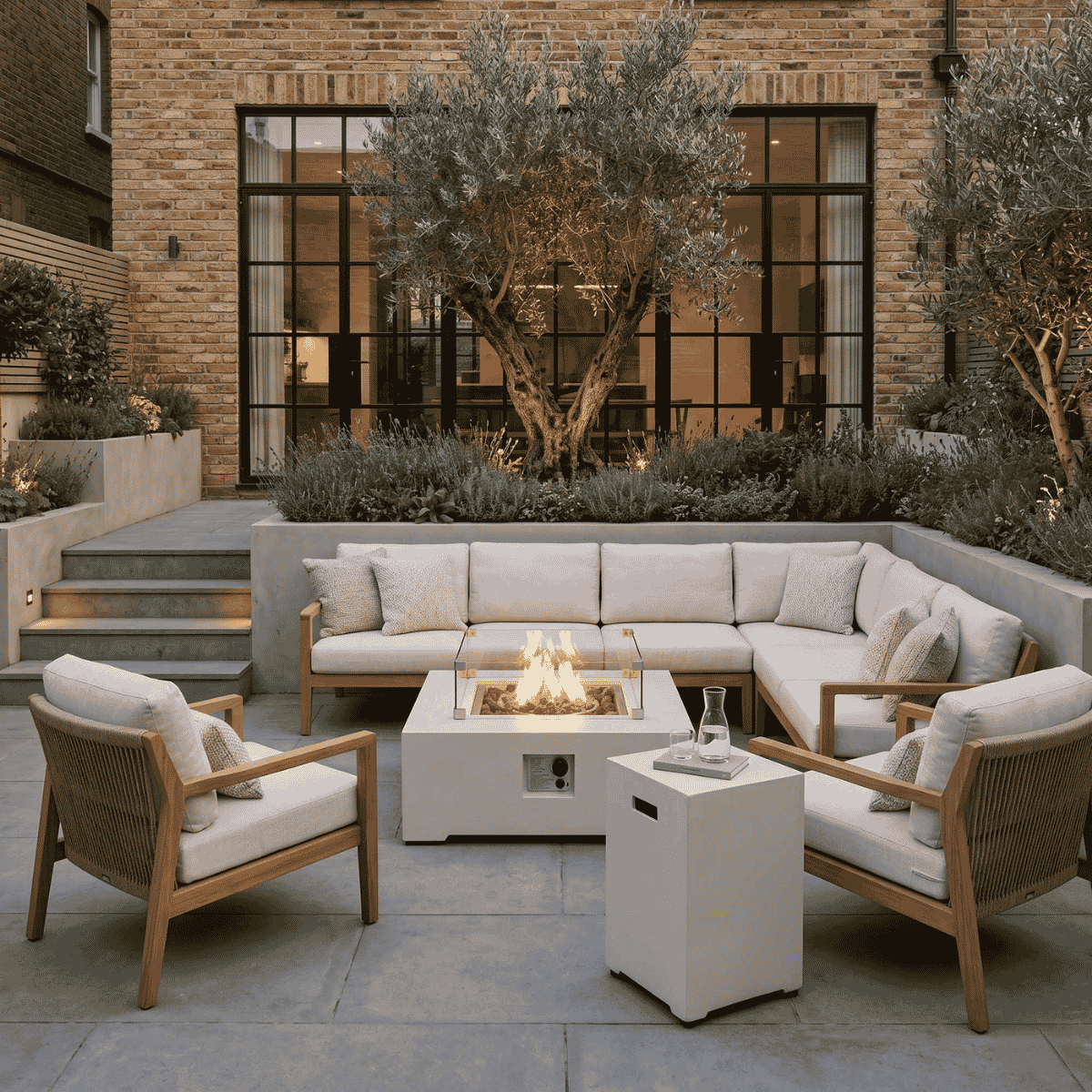 Mesa brasero Estate Square 88 beige Happy Cocooning