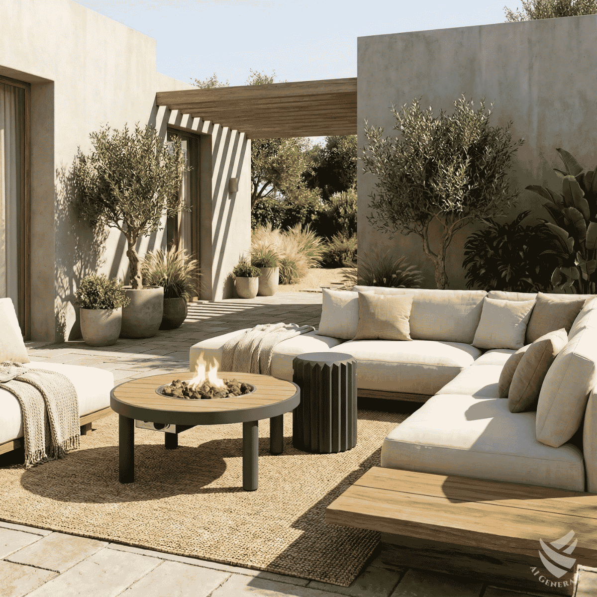 Mesa brasero Riviera 80 antracita Happy Cocooning
