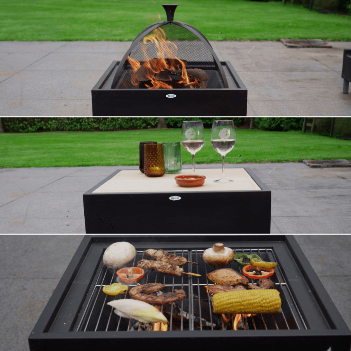 HEAT Brasero 3 en 1 ( Brasero + Barbacoa + Mesa)
