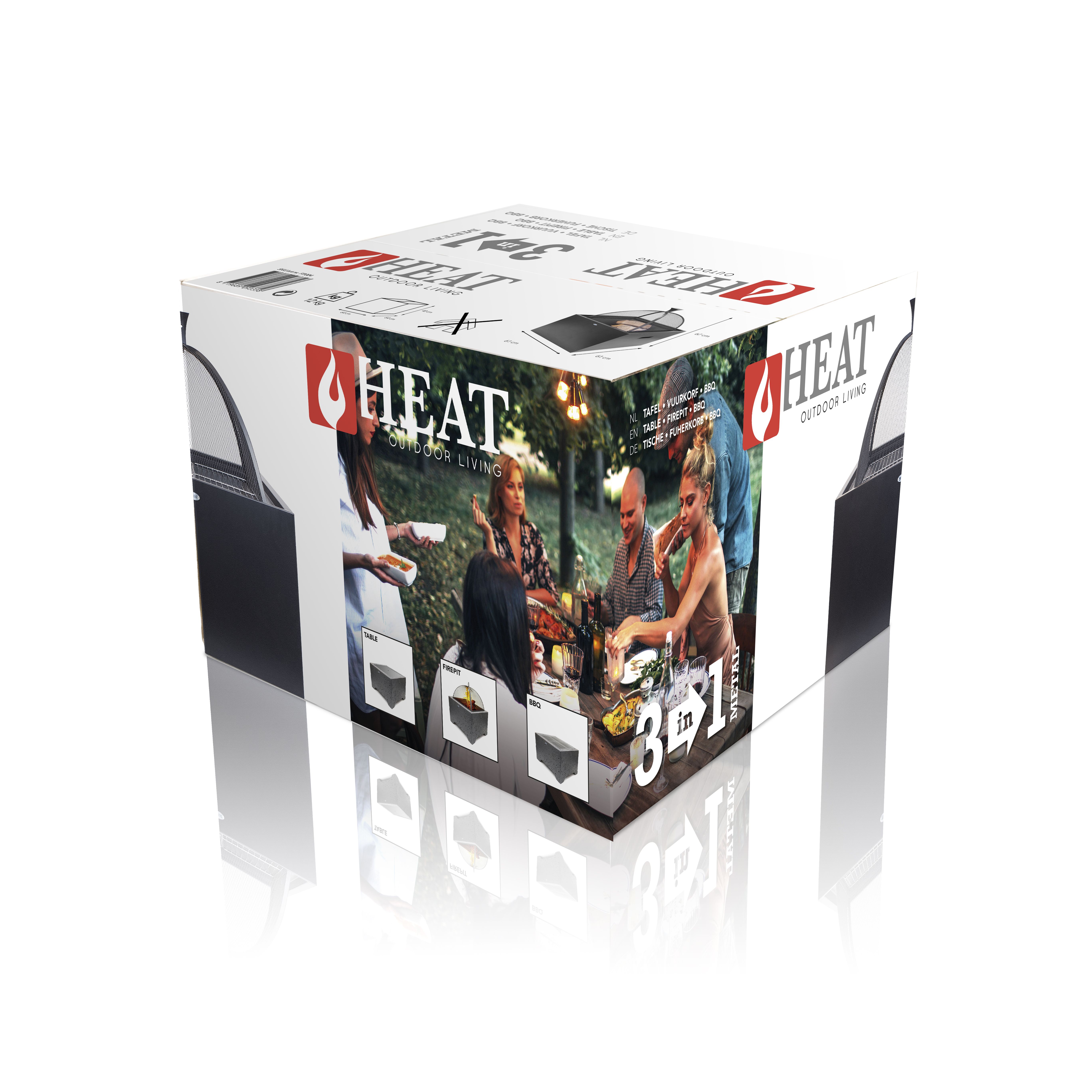 HEAT Brasero 3 en 1 ( Brasero + Barbacoa + Mesa)