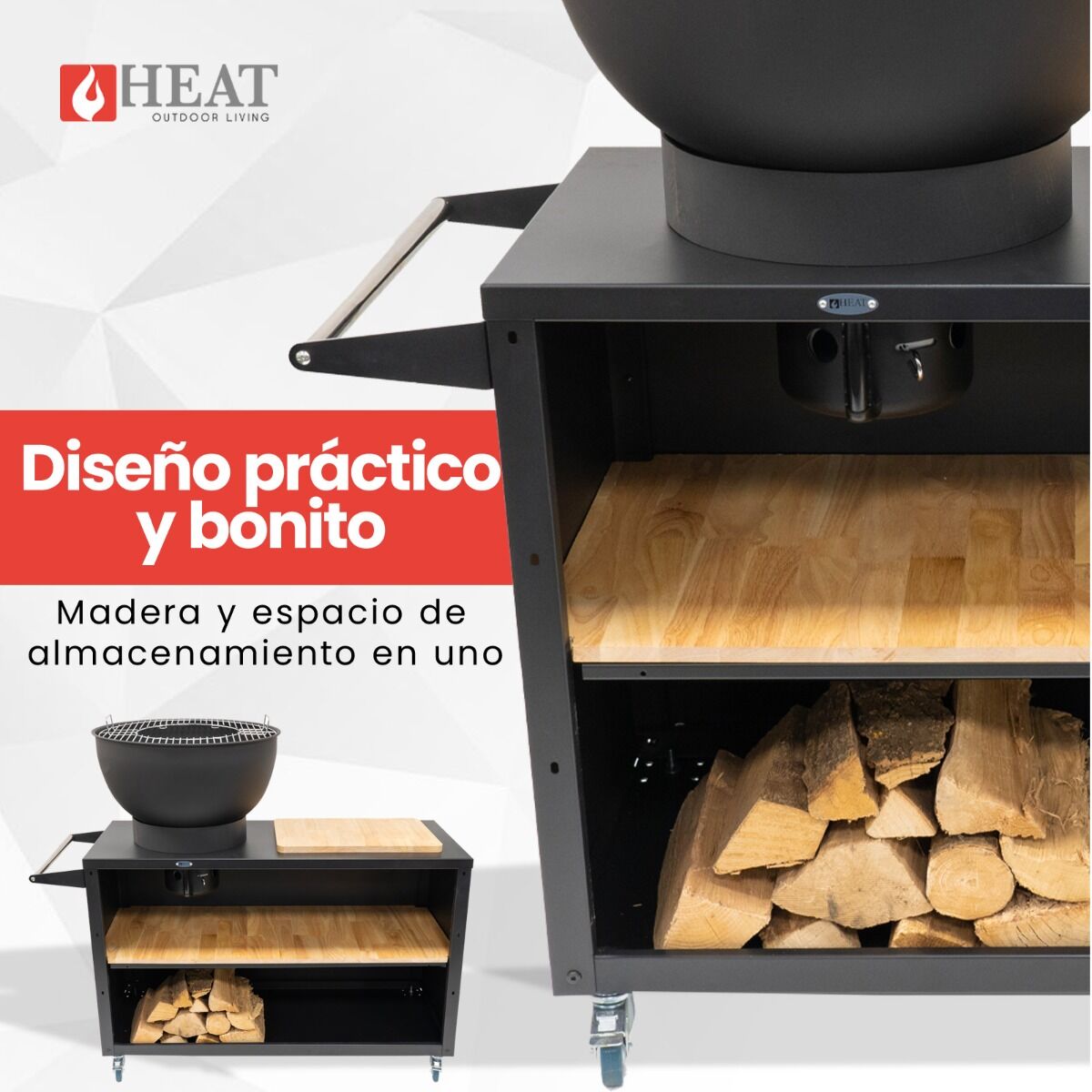 HEAT Trolle Cocina Exterior Negro