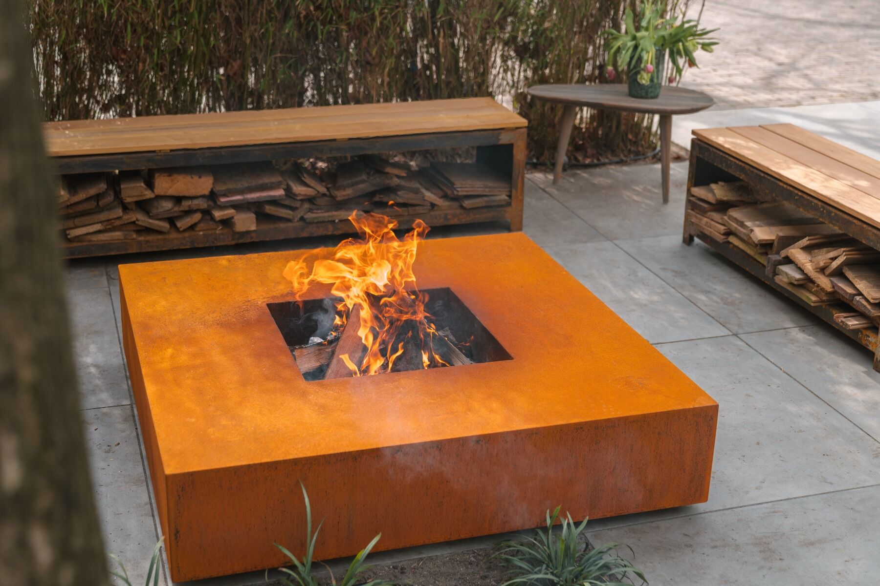 FORNO Mesa de fuego Acero Corten (Ø120)