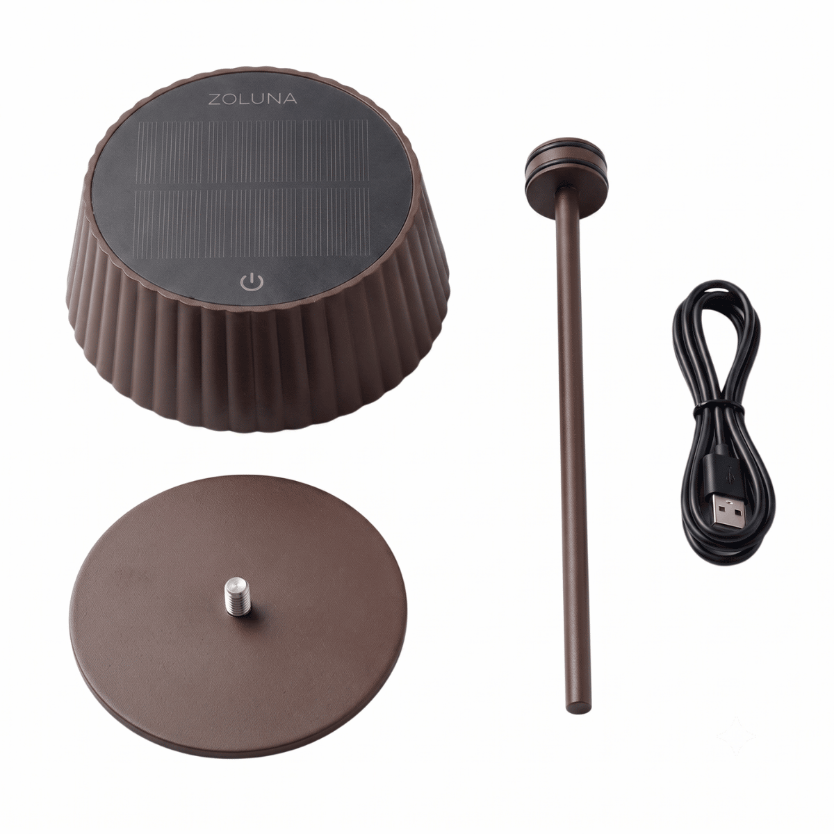 Lámpara de mesa solar Jyp marrón ZOLUNA
