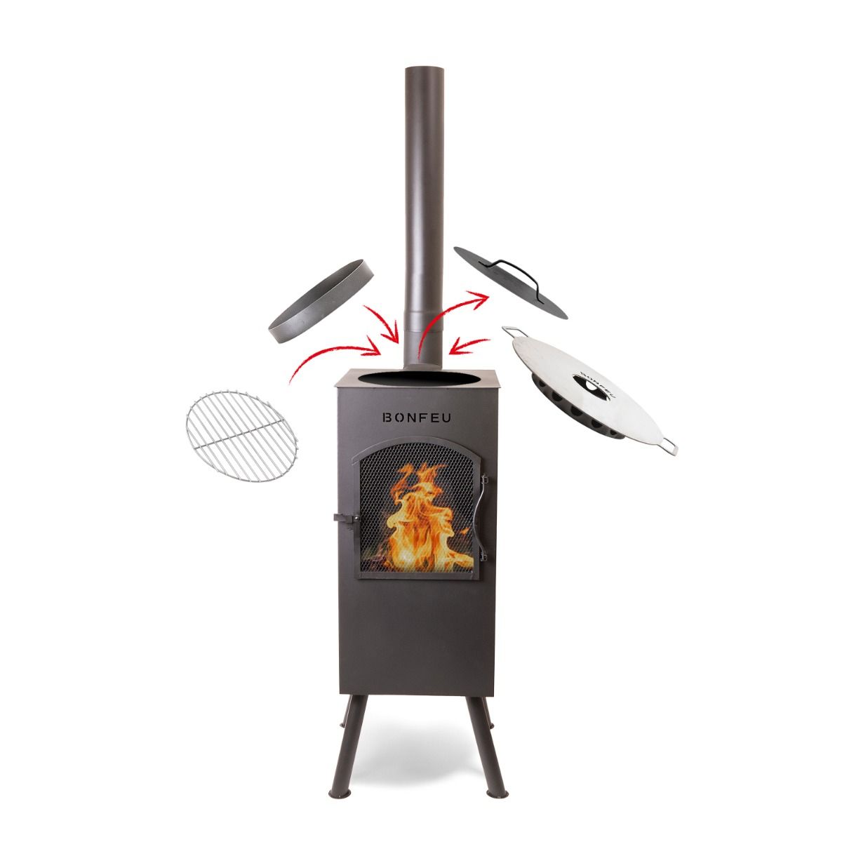 BonFeu BonCarré QLP Negro chimenea de jardín