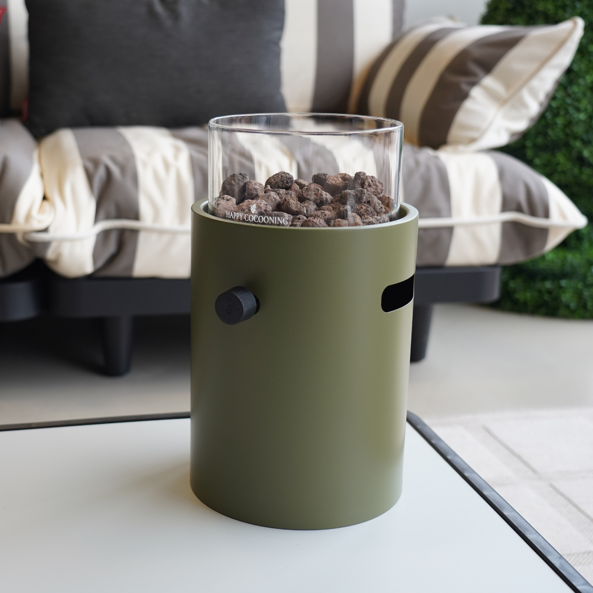 Chimenea de mesa Lumi Steel verde Happy Cocooning