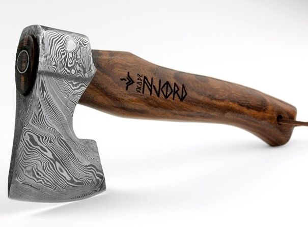 Hacha vikinga de damasco Skade pequeña Njord
