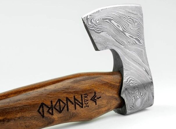 Hacha vikinga de damasco Skade pequeña Njord