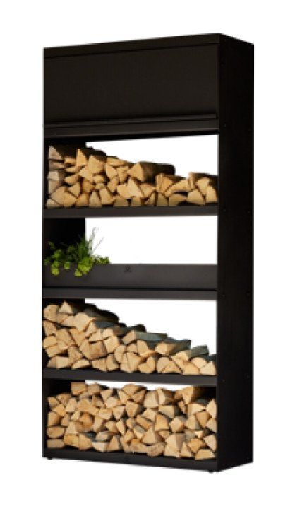 OFYR Almacenamiento de madera Negro 100