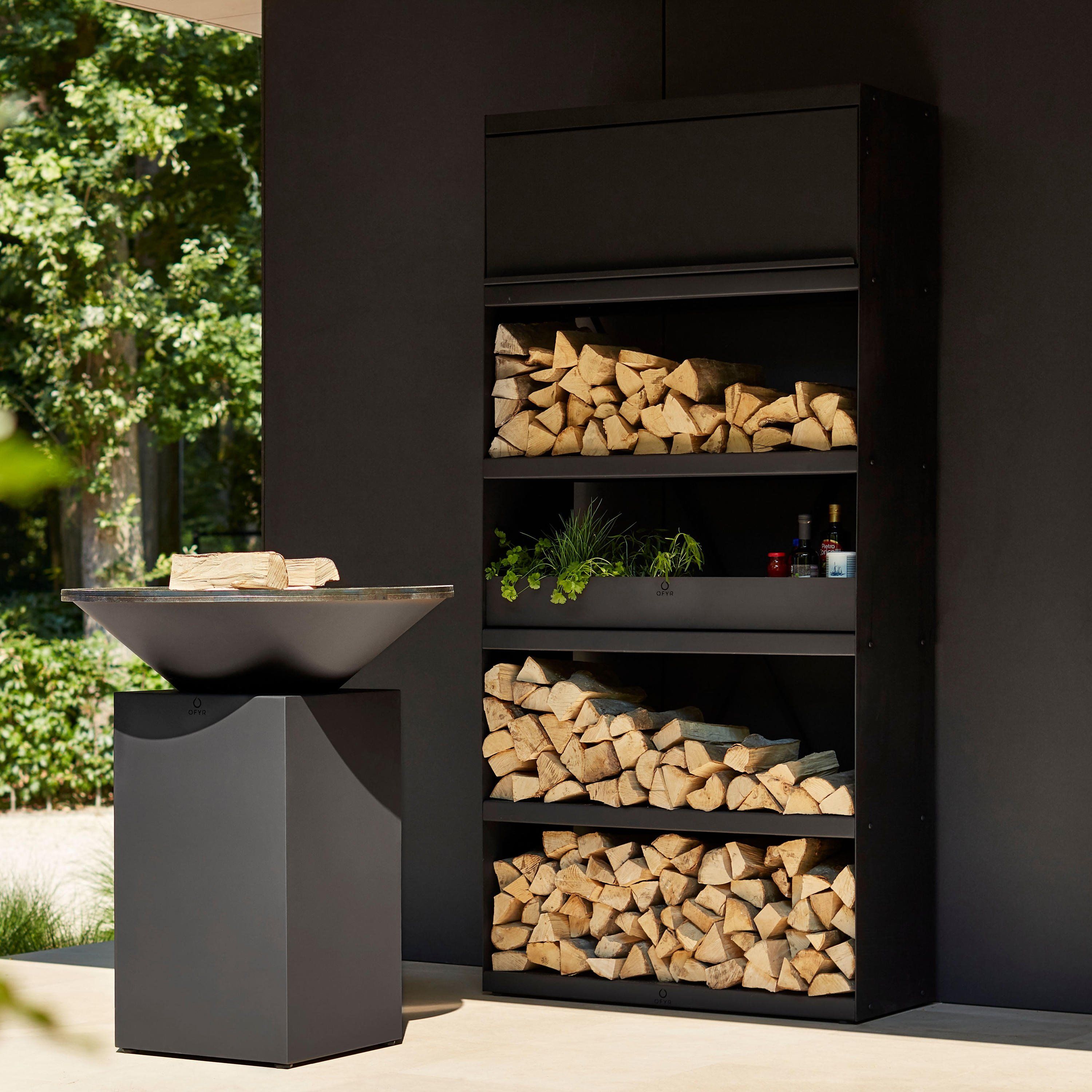 OFYR Almacenamiento de madera Negro 100