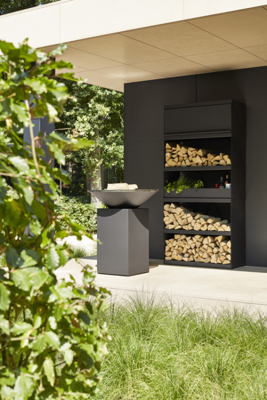 OFYR Almacenamiento de madera Negro 100