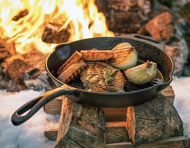 Sartén skillet cuadrada grill de hierro fundido