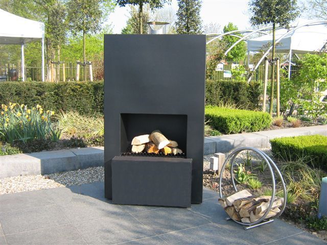 GardenMaxX Pinacate chimenea exterior negro