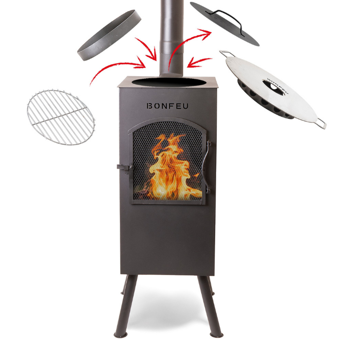 BonFeu BonCarré QLP Negro chimenea de jardín